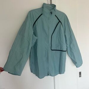 HERMES Vintage Oversized Bleu Givre Baby Blue Bomber Windbreaker Track Jacket